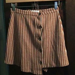 Urban outfitters button up, striped skirt!